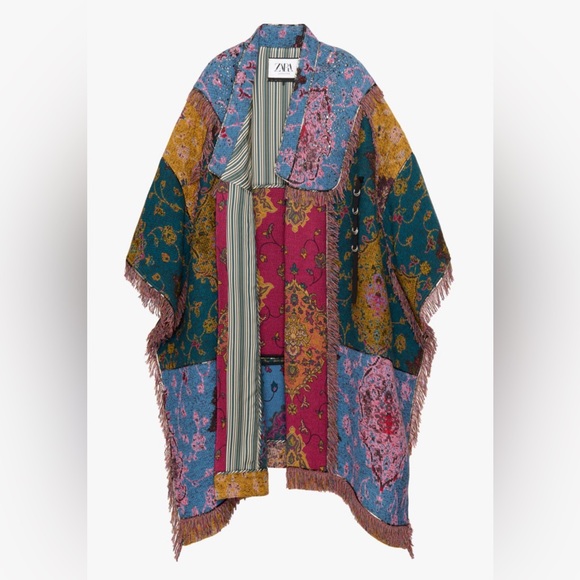 Zara Atelier Patchwork Poncho Limited Edition - Picture 3 of 13